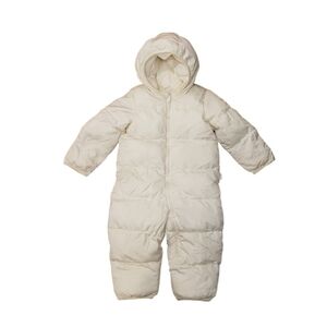 Baby Gap 12-18m Ivory Frost Hooded Puffer Winter Bunting Jumpsuit Outerwear